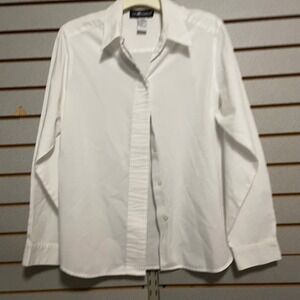 Sag Harbor White Button Down Long Sleeve‎ Shirt Women's Size 14